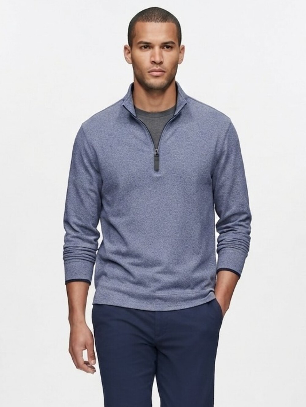Banana Republic Luxury Touch Performance Quarter Zip Pullover Blue Size L